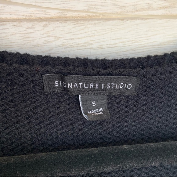 Signature Studio Simple Faux Fur Brown and Black Knit Oversized Vest Coat Small - Picture 9 of 10